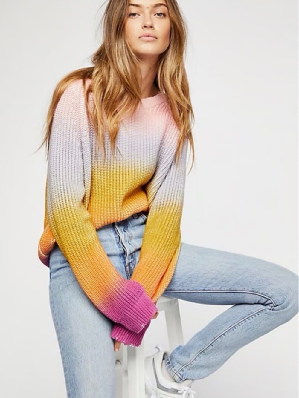 Zadig & Voltaire Kary Long-Sleeve Rainbow Gradient sweater- SZ small